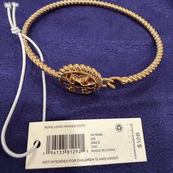 Tory Burch Rope Logo Hinge Cuff - Gold - Picture 3 of 3